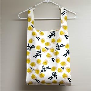 Eco-Chic Shopping Bag (Yellow Flower Print)